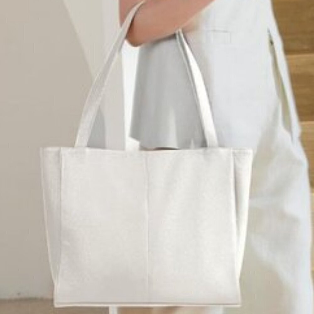 ⚡Women Beige White Genuine Leather Work Shoulder Laptop Compartment Handbag